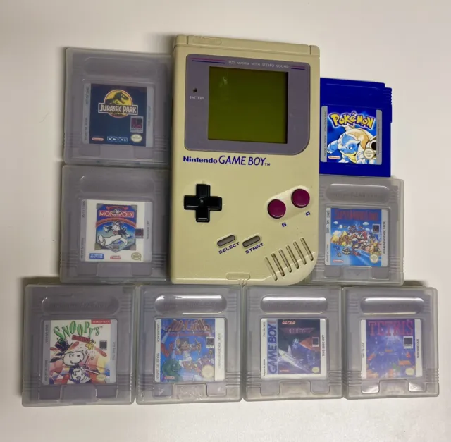 Nintendo Game Boy Spielkonsole - Grau (DMG-01) +8 Spiele/Games