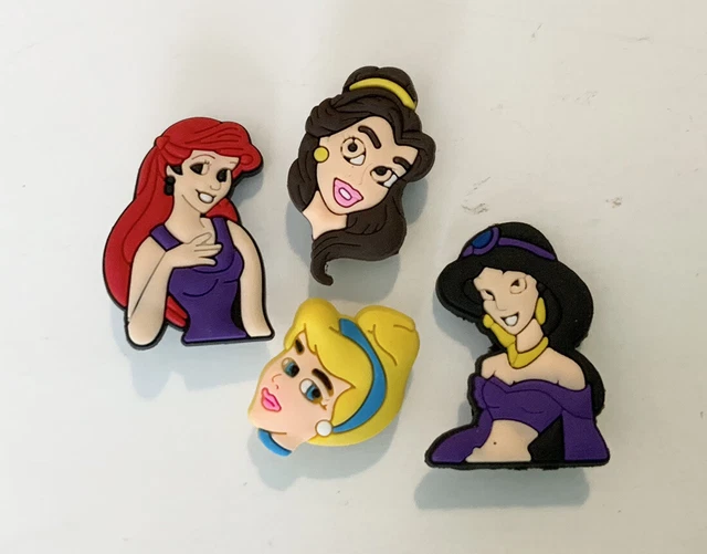 Princess Jasmine & Belle Shoe Charm Plug Button  Accessories Compatible w/ Croc