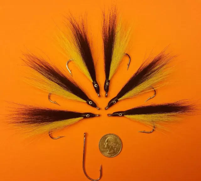 STRIPED BASS SALTWATER Fire Tiger Teasers 5/0 Bucktail Deer Tail Hair Flies  Jigs $5.99 - PicClick