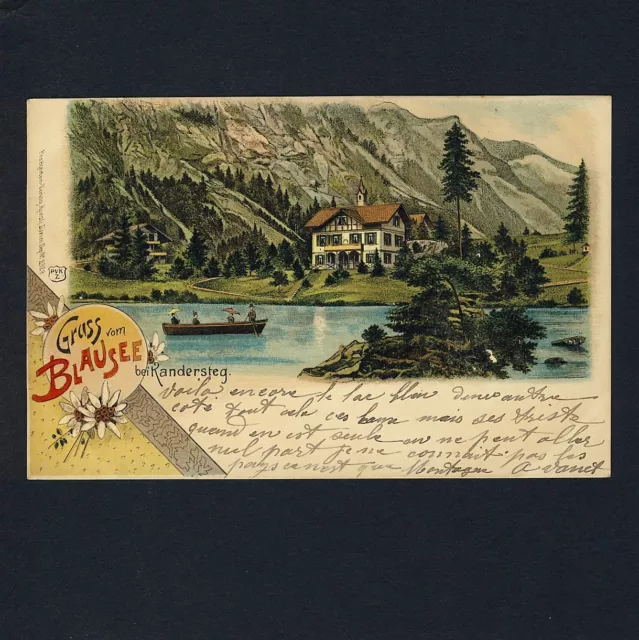 Schweiz BLAUSEE b KANDERSTEG Bern * AK um 1900 Lithografie