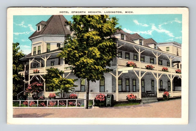 Ludington MI-Michigan, Hotel Epworth Heights, Advertising, Vintage Postcard