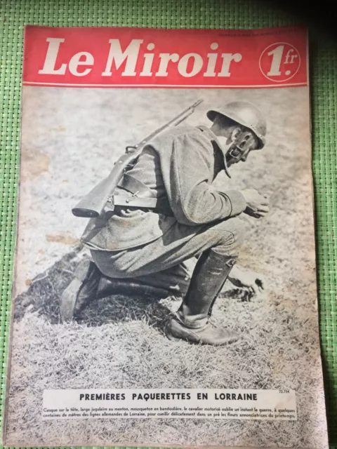 Militaria. Revue Le miroir nouvelle série. Numéro 33. 1940. WW2.