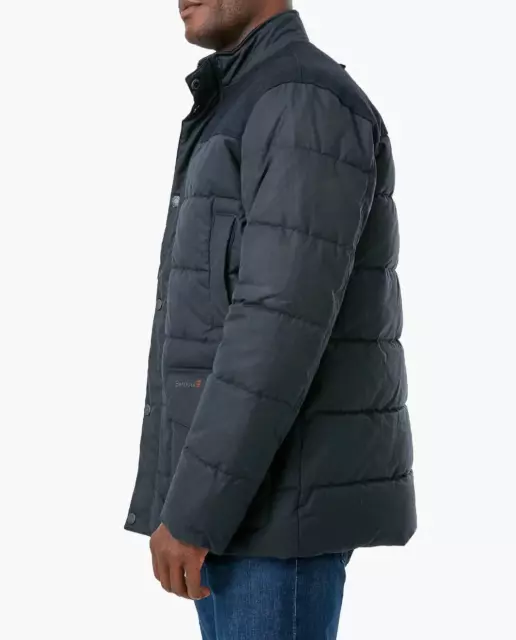 Barbour Mens Sz L Baffle Trellon Wax Jacket Quilted Navy Coat Puffer $570! HTF! 2