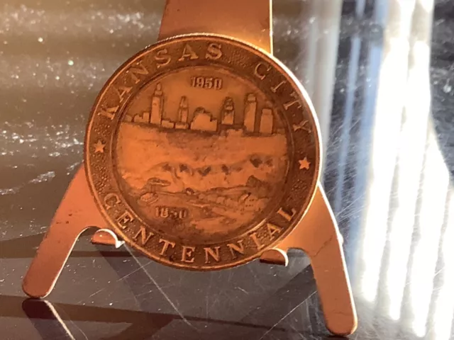 1950 Kansas City Centennial Bronze Medal 38mm.R-6 Unl.HK.#211.