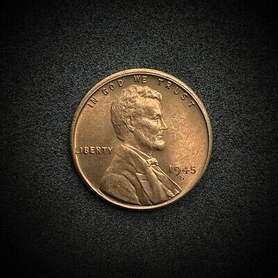 1945-S Lincoln Wheat Small Cent Penny Gem Uncirculated Bu (C04)