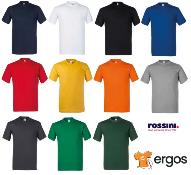 ROSSINI T-Shirt Maglia Maglietta da Uomo Lavoro Mezza Manica a Girocollo HH114