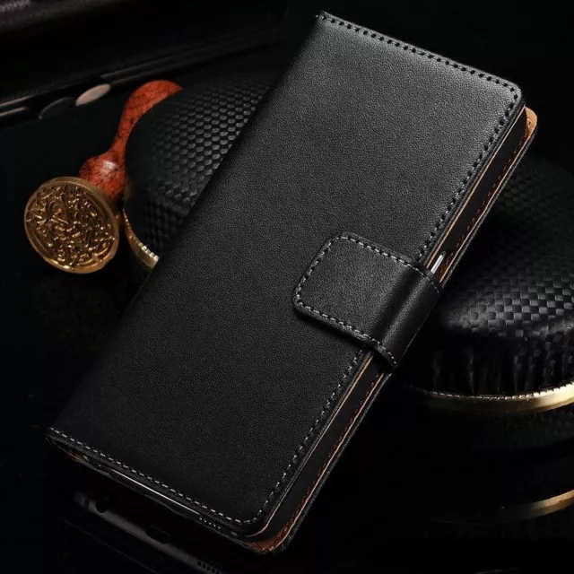 360 Grad Apple Echt Leder Handy Tasche Flip Wallet Book Etui Schutz Hülle Magnet