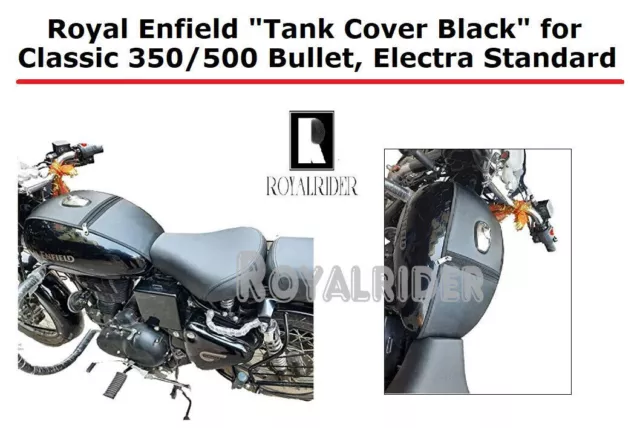 Se adapta a la cubierta del tanque Royal Enfield, negra, para Classic...