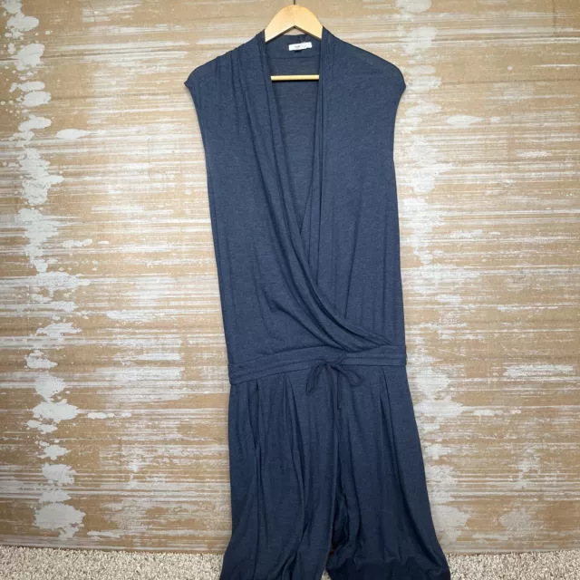 Helmut Lang Feather Jersey Jumpsuit Blue Athlesiure Kendall Jenner Womens S