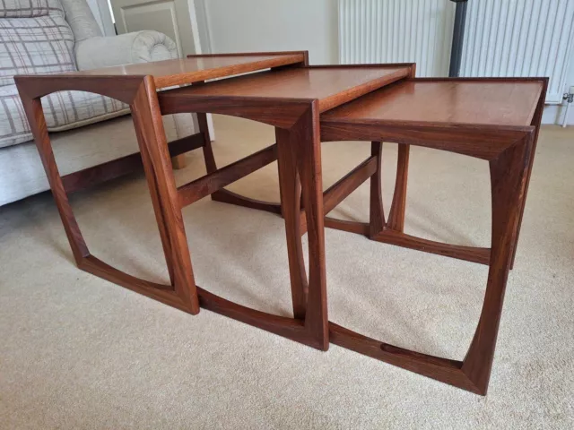 Vintage Mid-Century G-Plan Quadrille Teak Nest of 3 Tables