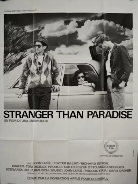 John Lurie STRANGER THAN PARADISE Jim Jarmusch 1984 FRENCH POSTER 47x63