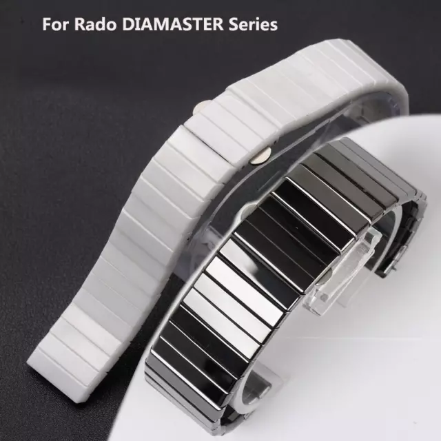 27-35mm Ceramic Watchband Strap For Rado Diamaster Series Bracelet Black 3