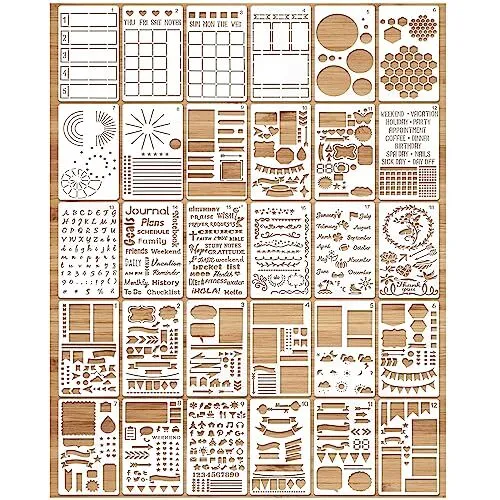 30 piezas Kit Mixto de Plantillas de Diario Planificador Plantillas Dibujo Pintura Plantilla Re