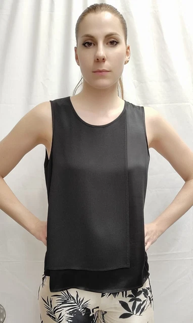 Operà Fashion top morbido spalla larga viscosa  raso nero o kiwi