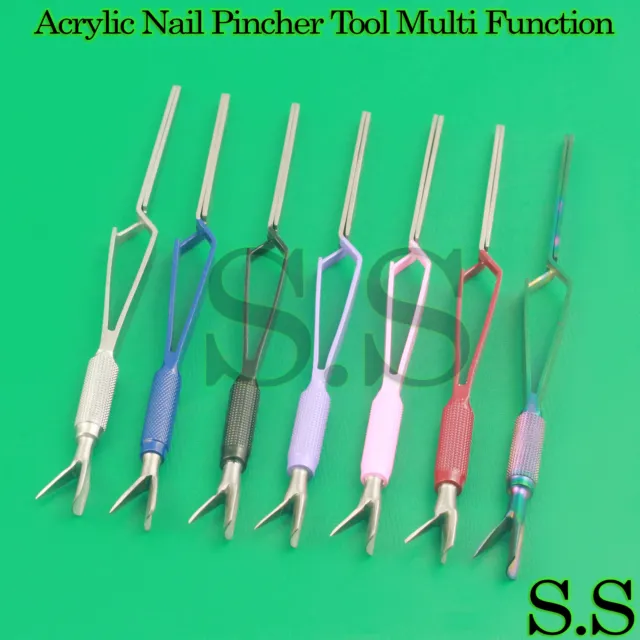 Acrylic Nail Pincher Tool Multi Function Cuticle Pusher Tweezer Magic Wand-Pick