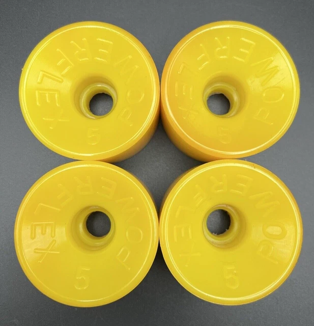 NOS VINTAGE YELLOW Powerflex 5 Skateboard Wheels 70s Sims Juice OJ Road