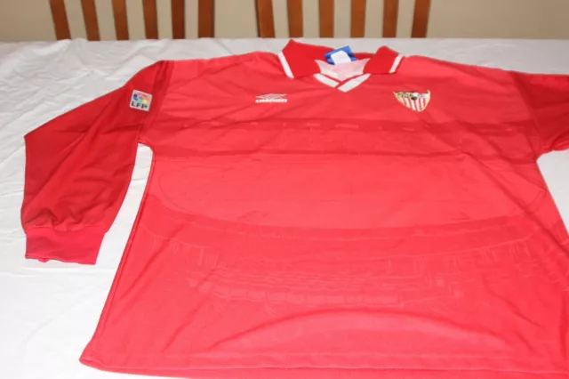 Maillot Officiel Vintage Du 1997-98 Du Sevilla FC Umbro Taille XL Start N°6