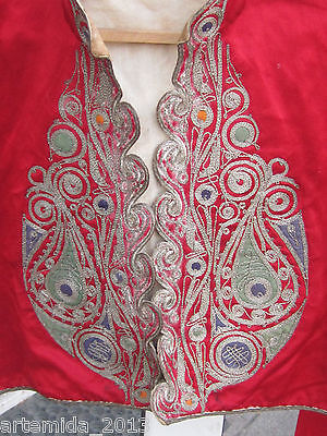 ANTIQUE VERY RARE Ottoman Empire Folk art Silk GARMENT VEST WEAR 2