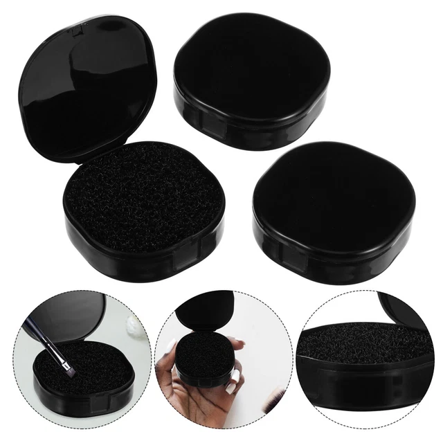 3 piezas Pincel de maquillaje Esponja Caja de limpieza Limpieza rápida Pincel de maquillaje