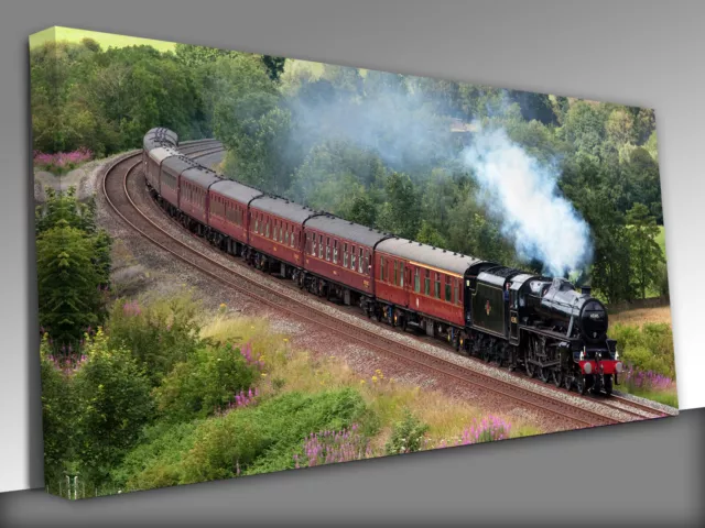 Armathwaite Steam Locomotive Train Panoramic Canvas Wall Art Picture Print