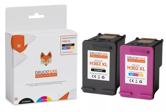 Druckfuxx Premium Cartuchos para HP 302XL Deskjet Officejet Envy de Impresora