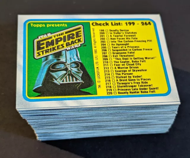 1980 STAR WARS Empire Strikes Back Trading Cards Series 2 Complete Set 132 Cards