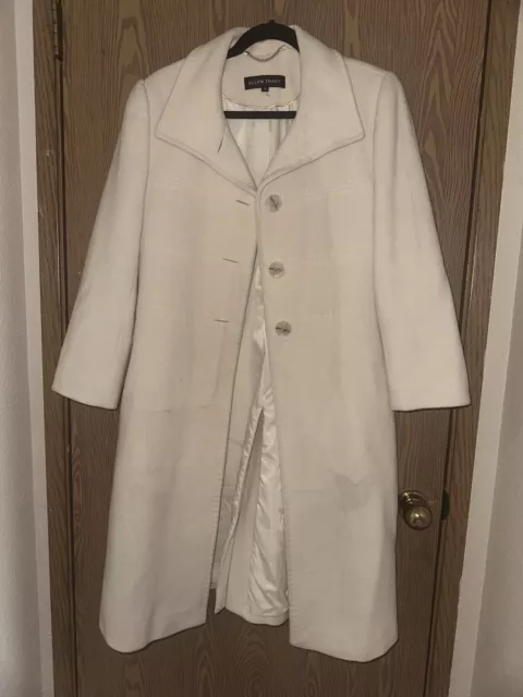 Ellen Tracy Womens Cream/Beige Trench Coat Size 10 Medium 2