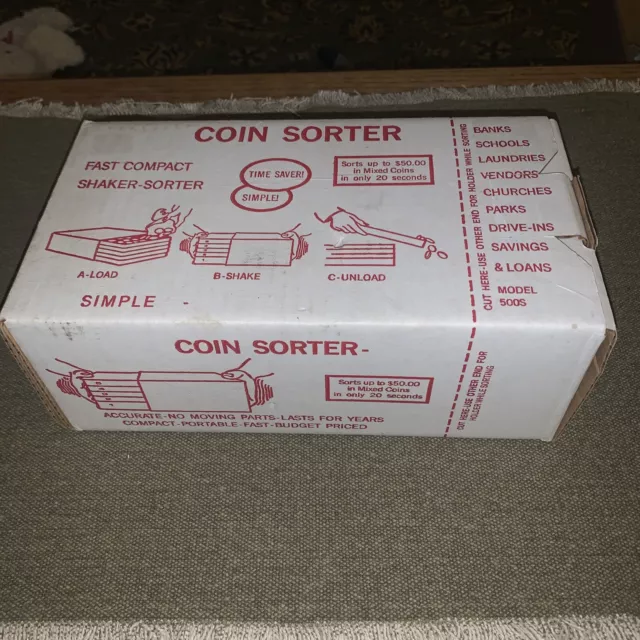 Vintage Box Coin Sorter. Sort $50 In 20 Seconds! Model 500S