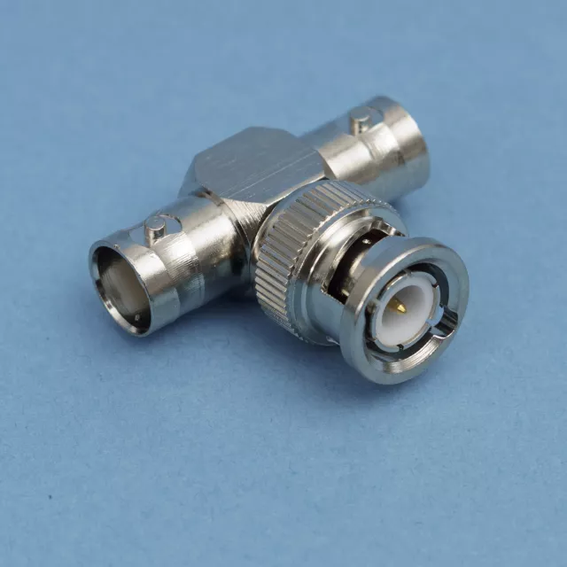 BNC T-Stück 1 x Stecker - 2 x Kupplung 50 Ohm / Adapter Verteiler Verbinder