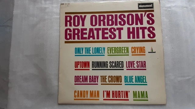 Roy Orbison     "Roy Orbison's Greatest Hits"     Vinyl Lp Records