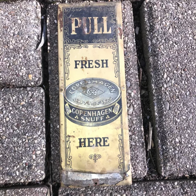 Rare  Original Copenhagen Snuff Push Pull Door Push Tobacco Sign