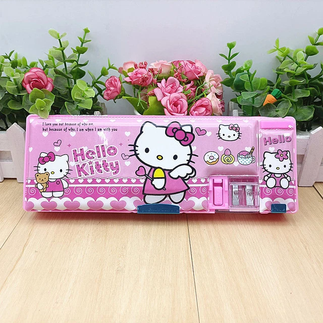 VINTAGE 1976 SANRIO hello kitty single side pencil box pencil case 75.