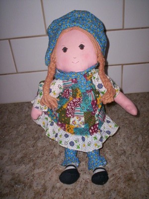 Original Holly Hobbie Doll Vintage Knickerbocker Cloth Rag Doll  15'' KTC TAIWAN
