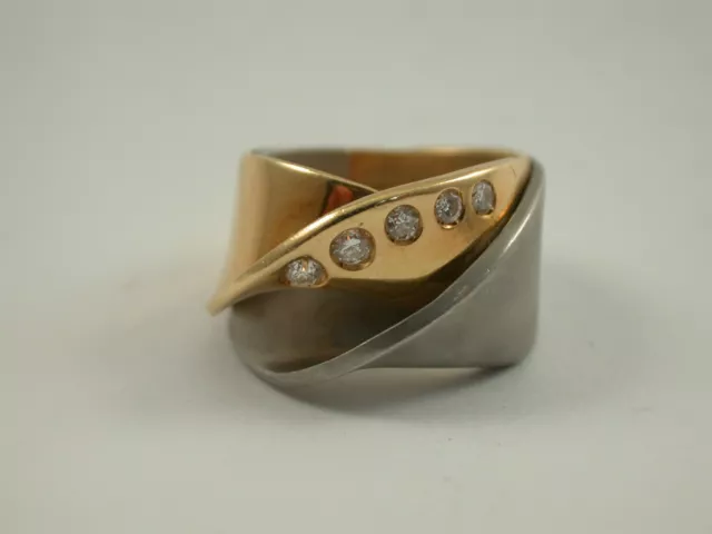 interessanter Designer Brillantring Platin 950 / Gold 750