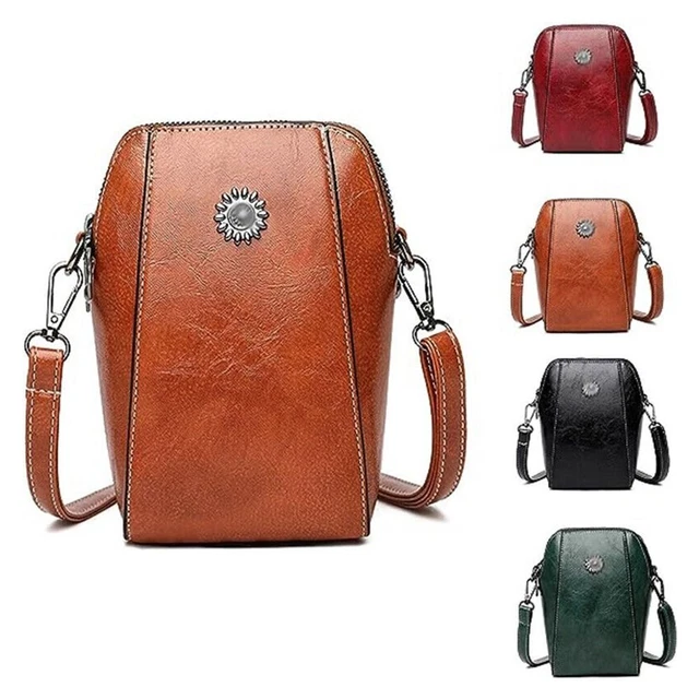 PU Vertical Cellphone Bag Purse Solid Color Handbag Gift Mini Shoulder Bags