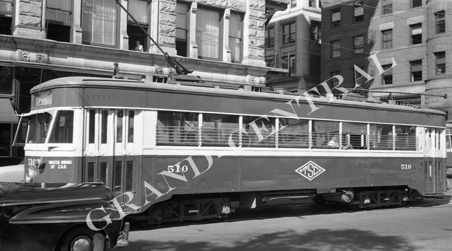 ORIGINAL 1940'S SCRANTON Transit Co. Trolley Negative Interurban #510