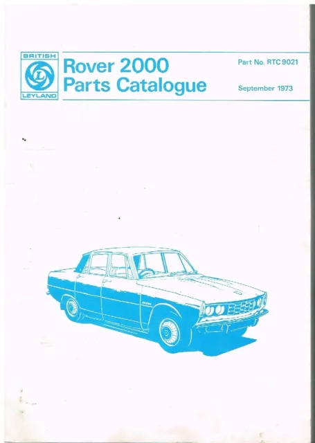 Rover P6 2000 Saloon Original 1973 Factory Parts Catalogue *Vgc*