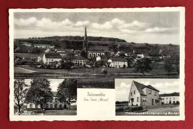 AK TRIERWEILER bei Trier um 1930 Stadtansicht mit Gasthaus Ferring ( 75503