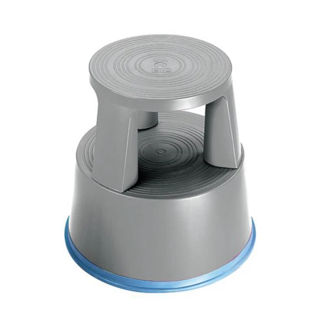 2Work Plastic Step Stool with Non-Slip Rubber Base 430mm Light Grey T7/Light Gre