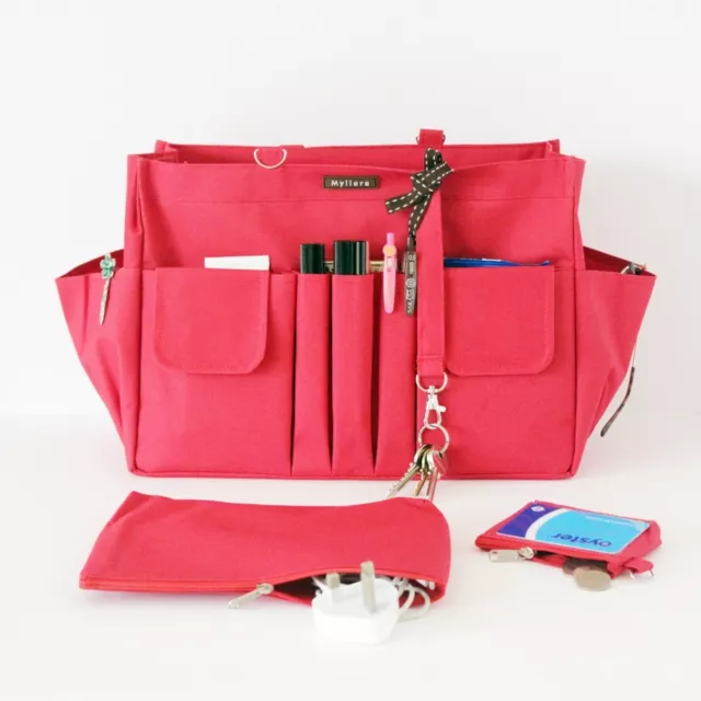 Zipped Handbag Organiser + 2 Pouches for Neverfull  GM MM PM, 15 Compartments