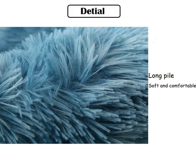 Bed Pet Fluffy Dog Cat Calming Sleeping Soft Plush Nest Warm Kennel Donut 9