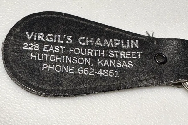 Vintage Hutchinson Kansas Virgil’s Champlin Service Auto Car Gas Oil KS Keychain