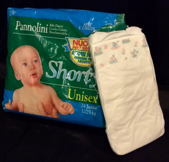 Vintage Pannolini Shorty Bébé Couche Unisexe Sz Junior 12-25 KG Grèce Import