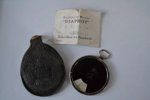 Vintage Zeiss Ikon  Diaphot Exposure Meter With Case And Instructions.