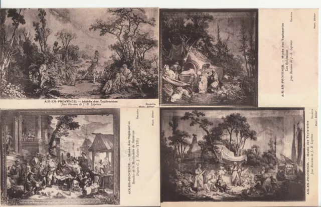 Lot de 4 cartes postales anciennes postcards AIX-EN-PROVENCE musée tapisseries 1