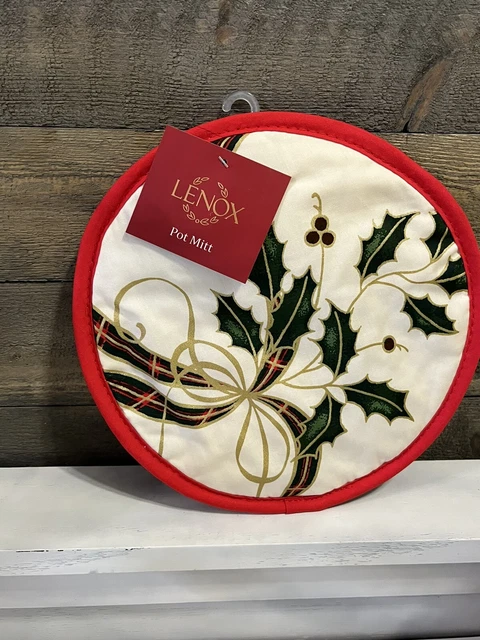 Nuevo horno soporte para ollas Lenox Mitt Holiday Nouveau acebo