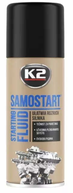 K2 Spay Aide Starter Aérosol de Démarrage Starterspray Kaltstart-Hilfe 400ml