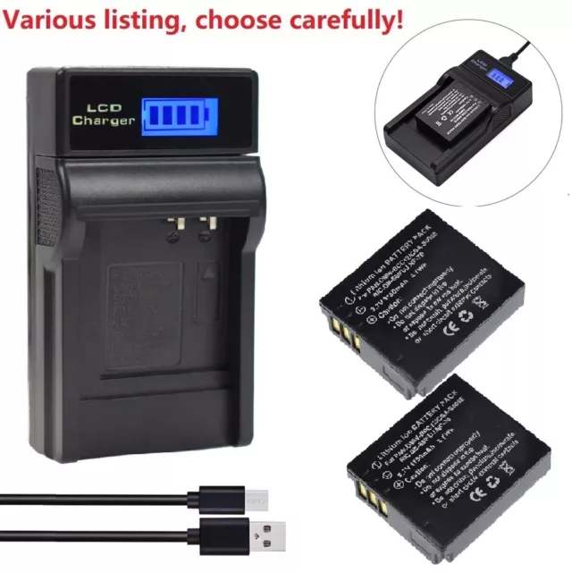 Battery or USB LCD Charger for Leica BP-DC4 & LEICA C-LUX1 D-LUX2 D-LUX3 D-LUX4