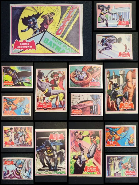 Topps 1966 Batman | Red Bat Cards Lot | Set of 15 Cards | Complete Your Set!