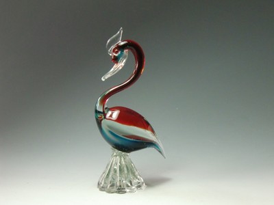 9912077-x Vetro Figura Uccello Colibrì Piedi 6x8cm Soffiato Bocca 